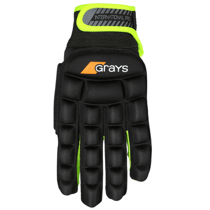 Grays | Grays International PRO Glove Left Hand | International PRO Glove Left Hand - Black/Yellow / 2XSmall | Total Hockey